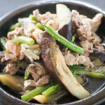 ナスとインゲンと豚肉煮物2307