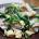 菜の花と豚肉と麩のチャンプルー　ヒジキと豆のサラダ